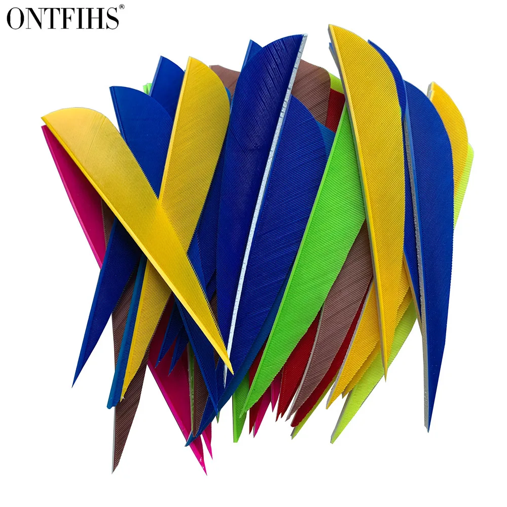 

36pcs ONTFIHS 4 Inches Arrow Feather Water Drop Fletching Feathers Hunting Shooting 4 Inch Parabolic Archery Accessories