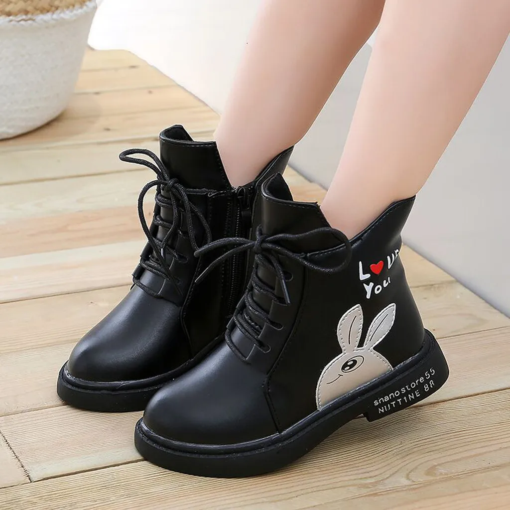 winter boots Children Baby toddler girl boots princess Cartoon Shoes Leather Winter Cotton Warm winter boots kids#Y3