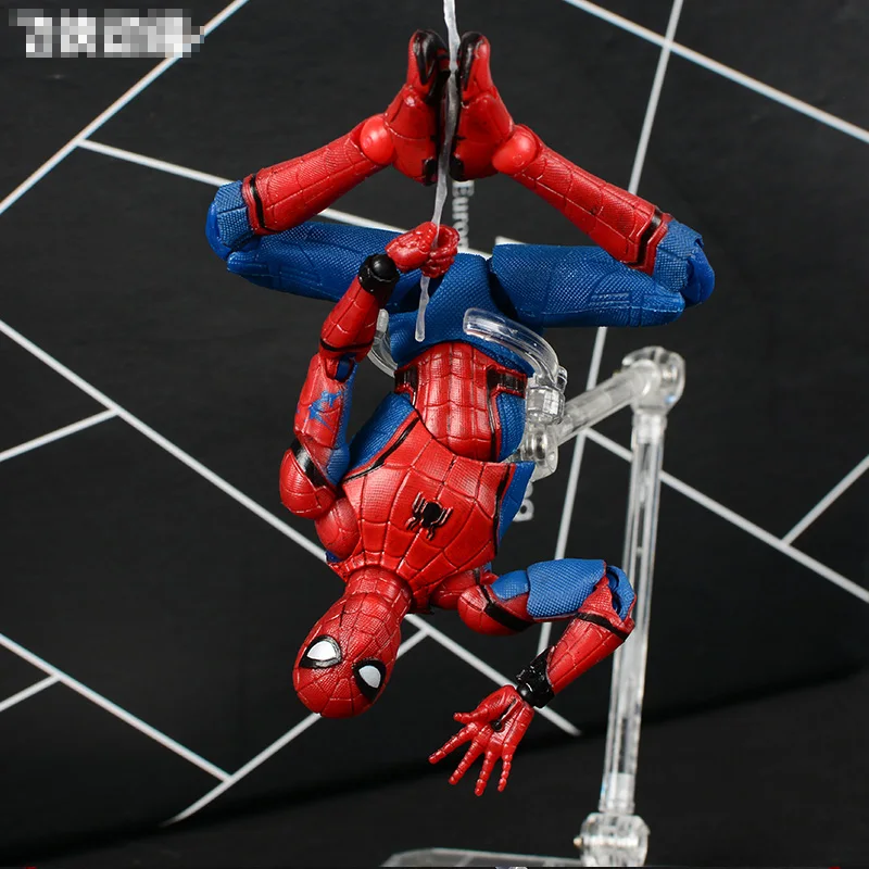 MAFEX047 Marvel Spiderman Super Hero Avengers Spider Man Peter Parker Homecoming Ver. PVC Action Figure Collectible Model Toys