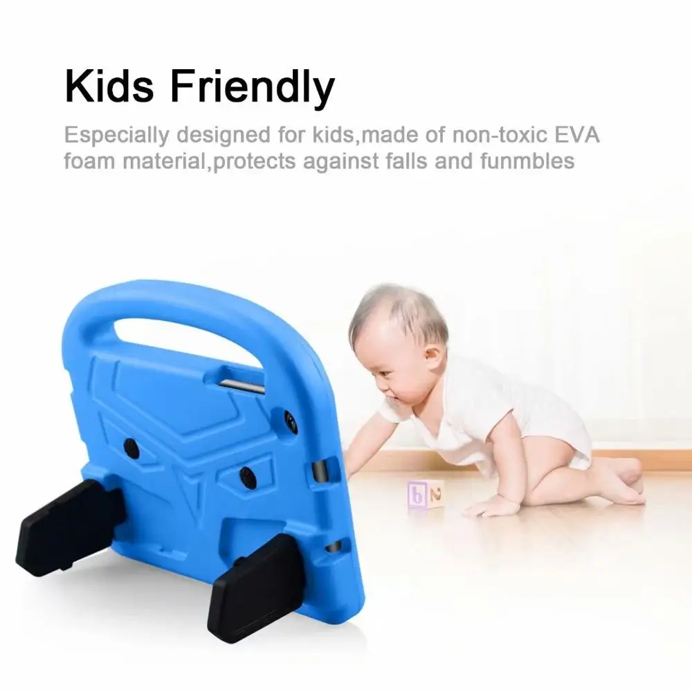 Light Blue Пена eva защитный чехол для Samsung Galaxy Tab A 8,0 SM-P205 P200 чехол для планшета детский безопасный ударопрочный чехол-подставка с ручкой - Цвет: Light Blue
