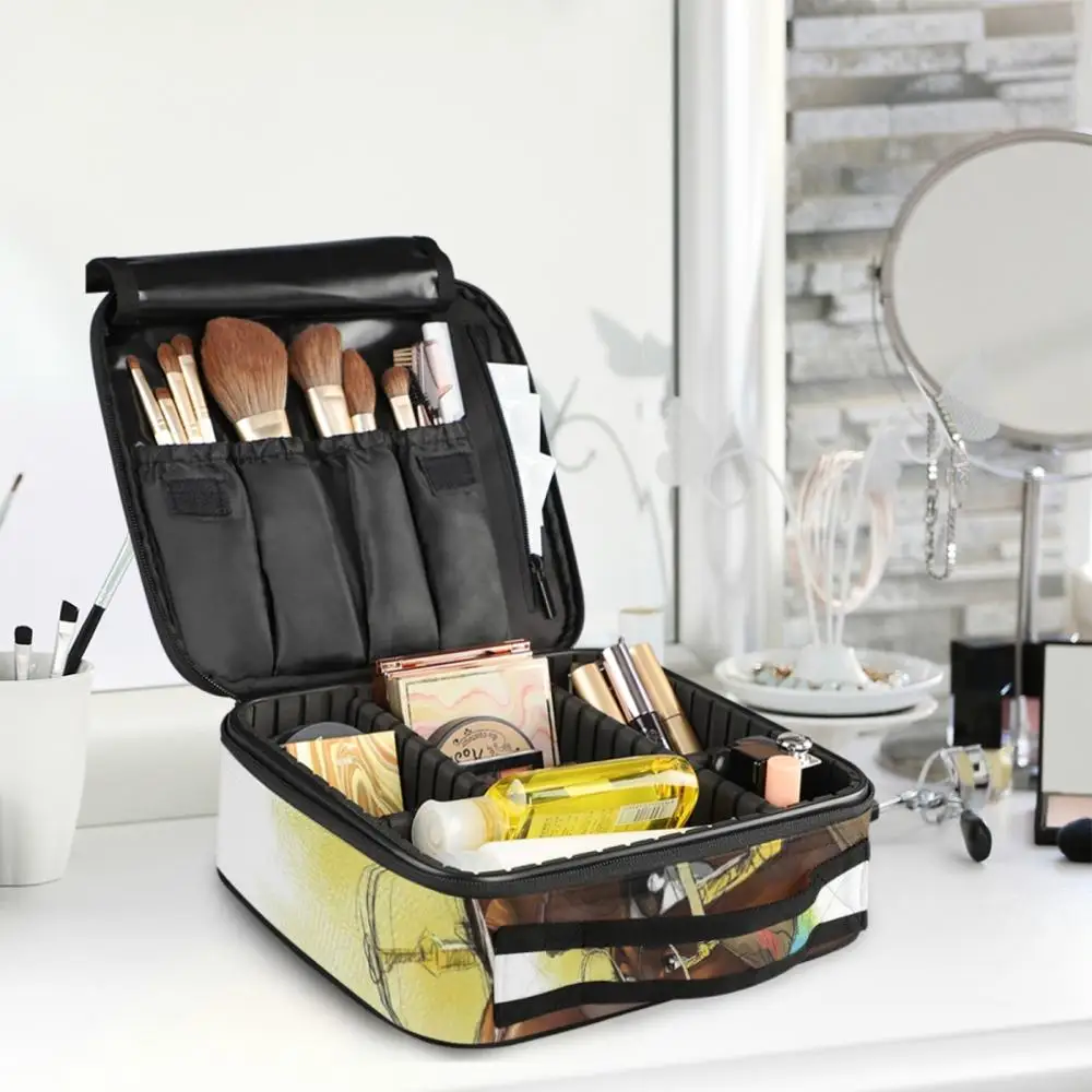 Модная простая косметичка афро девушки черная женская на молнии Женский