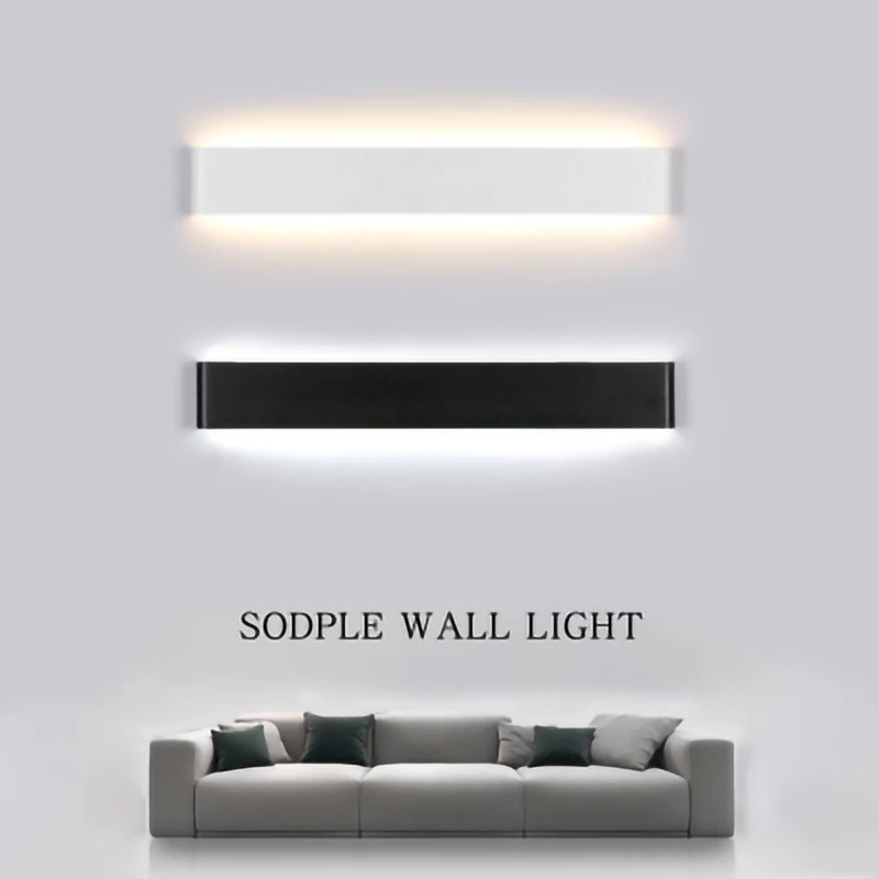 Lâmpada de Parede Simplicidade Moderna Longa Interior Criatividade Alumínio Acrílico 4w 8 14 Arandela Luz Quarto Sala Estar Escadas Corredor Led