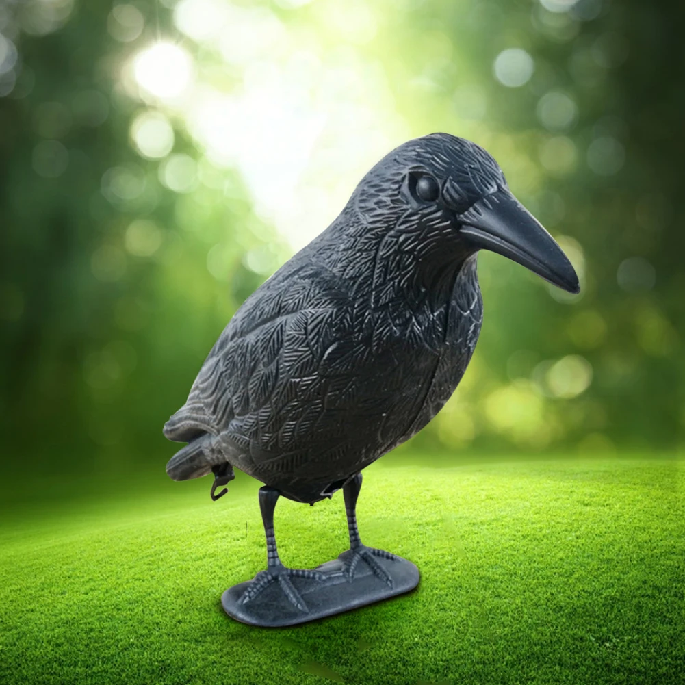 

Plastic Yards Hunting Fake Crow Decoy Simulation Black Bird Baits Shoot Supplies for Courtyard Orchard Miniature