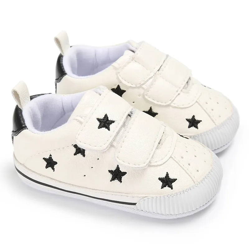 

Star Print Baby PU Leather Shoes Toddler Soft Bottom Shoes Star Pattern Baby Girl Cute Lace-up Sports Shoes 0-18M