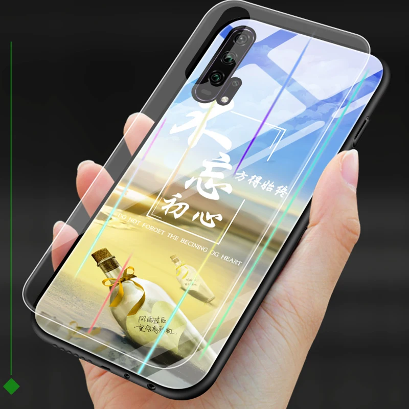Цветной светящийся стеклянный чехол Aurora Dazzle для телефона huawei P30 Mate 20 P20 Pro Lite Honor 9X 8X
