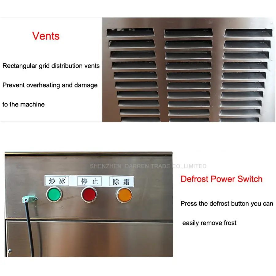 1 шт. Новое поступление большая сковородка для жарки мороженого машина льда с 6
