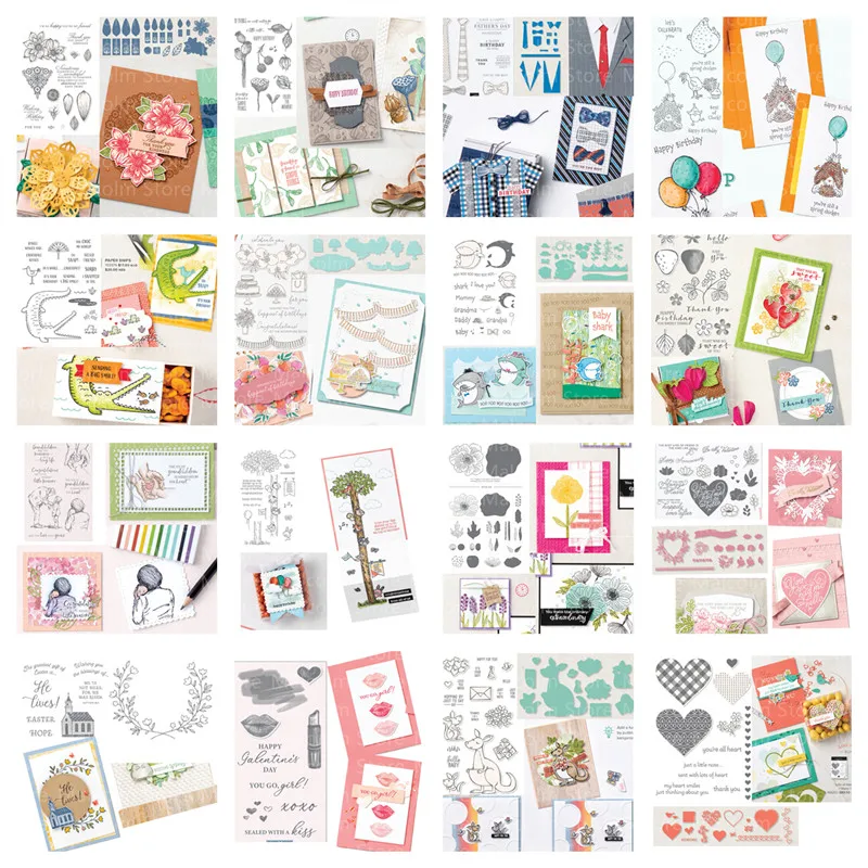 

Floral Metal Cut Dies and Clear Stamps for Scrapbook Diary Decor Templates Embossing Template Greeting Cards Handmade New 2022