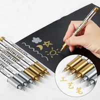 diy metal paint marker pen waterproof permanent gold silver fabric signature solid marker for school office painting stationery