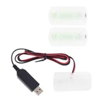 D разрядник аккумулятора, 2 м, кабель с питанием от USB может заменить 1-4 шт 1,5 в LR20 D Аккумулятор для проточного водонагревателя, игрушек, аккумулятора лампы