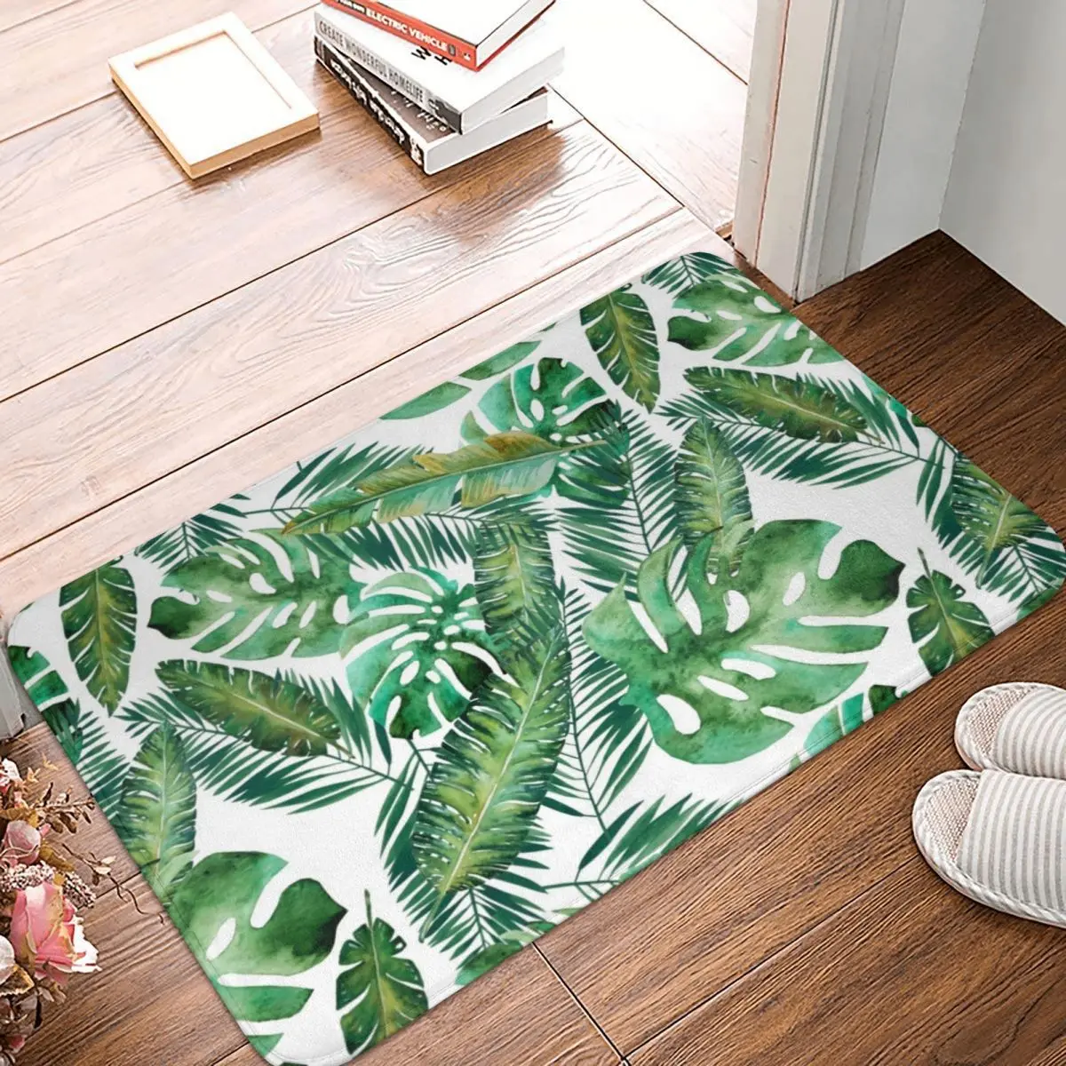 

Monstera Banana Palm Leaf Doormat Carpet Mat Rug Polyester Non-Slip Floor Decor Bath Bathroom Kitchen Living Room Balcony 40x60