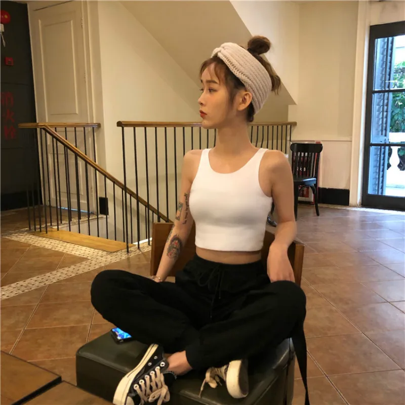 

Pants Women Simple Loose Ankle-Length Trousers Korean Style Drawstring Students Soft Womens Solid Autumn Breathable Ladies Daily