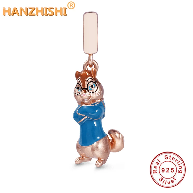 

Настоящие очки в виде мультяшной мышки из серебра 925 пробы, подвесные шармы-бусины, подходят для оригинального браслета Пандоры, ожерелье, ю...