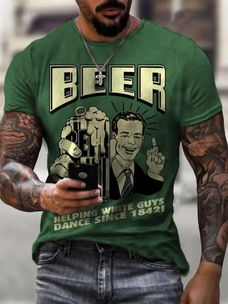 

2021Summer Fashion Men T-Shirts Poker Letter Print Short Sleeve O-Neck Pullover Top Casual T Shirt Male Plus Size Tee Streetwear