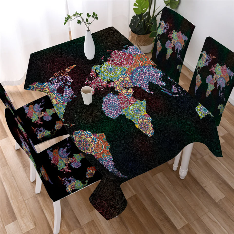 Постельное белье Outlet мир скатерть с рисунком карты водонепроницаемый синий