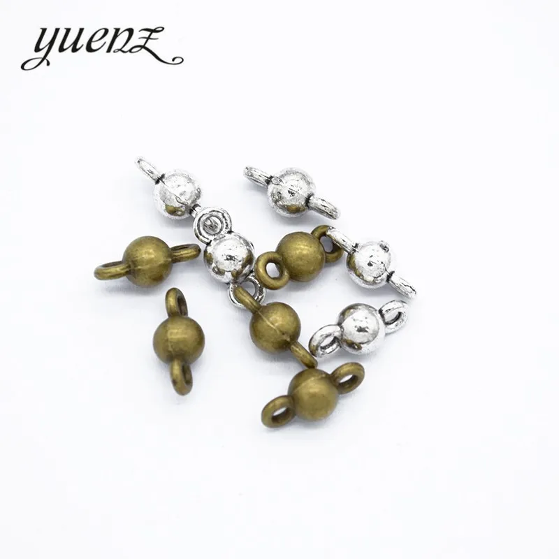 

YuenZ 30pcs Antique silver Metal Bracelet Necklace Ball shape Connector End Cap For DIY Jewelry Making Accessory 11*5mm B168