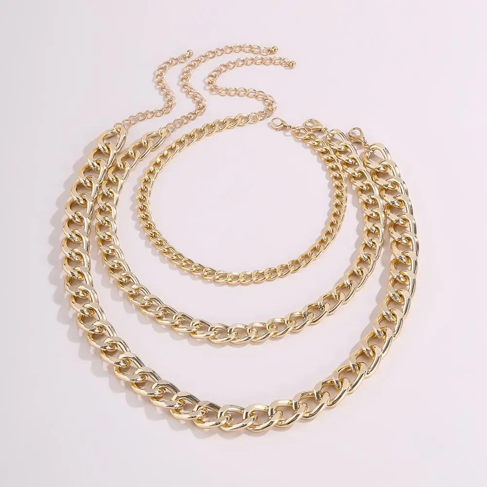 

3Pcs/Set Female Fashionable Choker Clavicle Chain Alloy Necklace Jewelry Gift