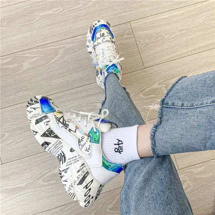 Модные женские кроссовки женская обувь на платформе для папы chaussures femme коллекция