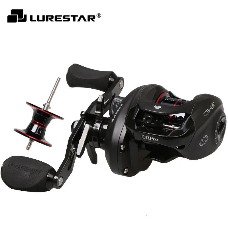 Free Shipping!Lurestar C9-air Low Frofile Baitcasting Reel Double Aluminum Spool Lure Fishing Carbon handle | Спорт и развлечения