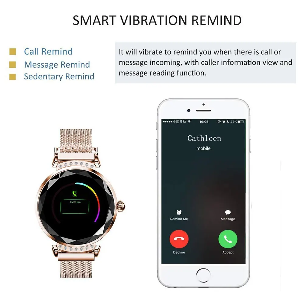 H2 Sport Bluetooth Smart Watch Women Blood Pressure Fitness Tracker Heart Rate Monitor Waterproof Lady Smartwatch ForAndroid IOS |