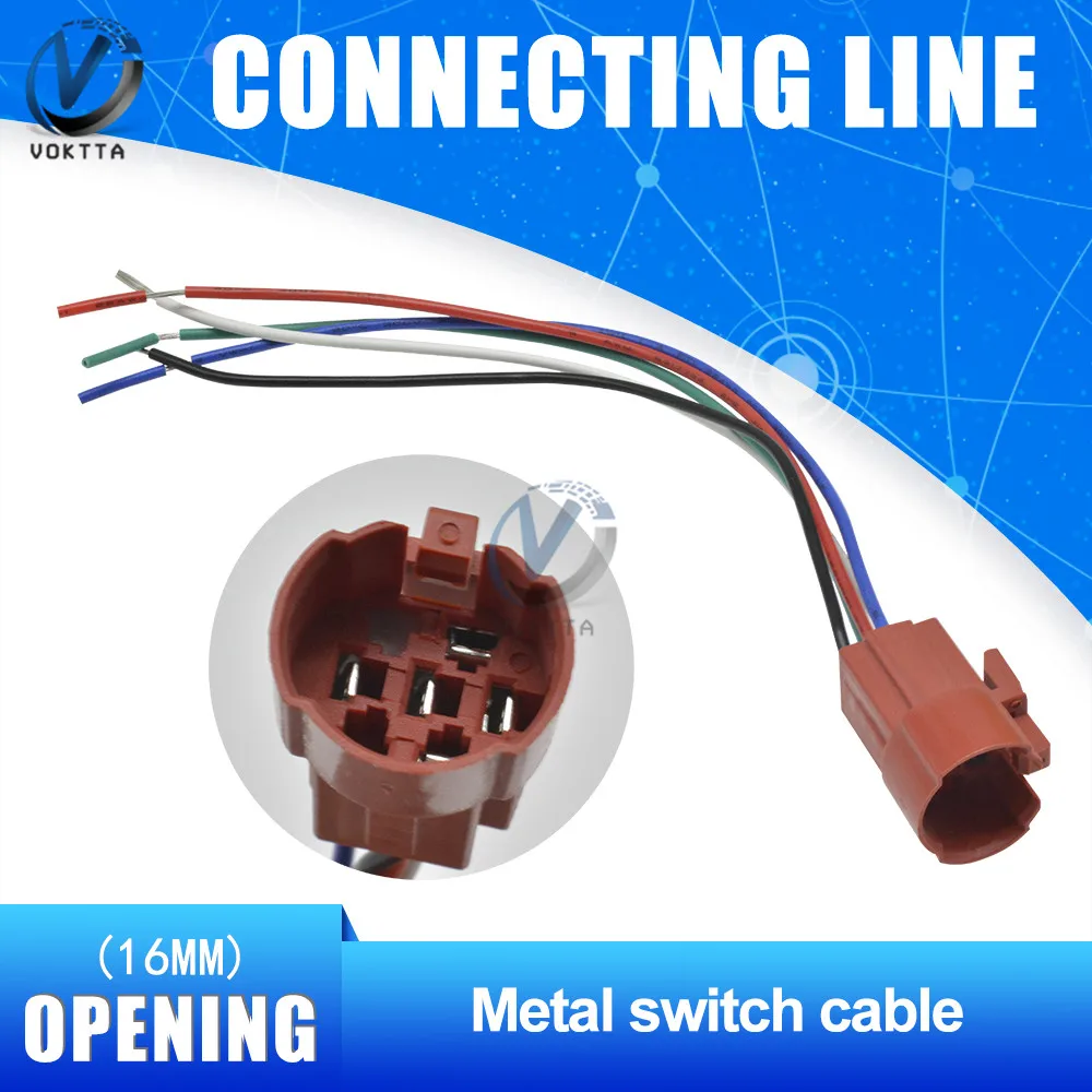 16 мм металлический переключатель Светодиодная Кнопка самоблокирующийся 250 В 5А