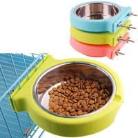 pet feeding bowl hanging dog cage bowls stainless steel dog cat durable puppy kitten feeder water food drinking bowl