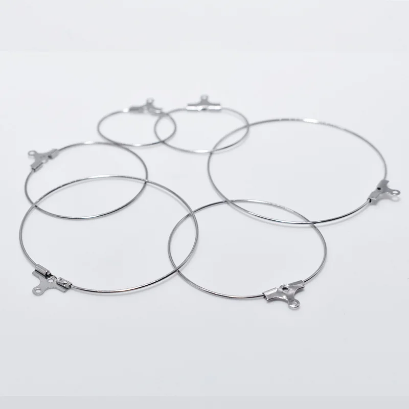 Круглые подвесные большие серьги из нержавеющей стали 20 шт. Минималистичная