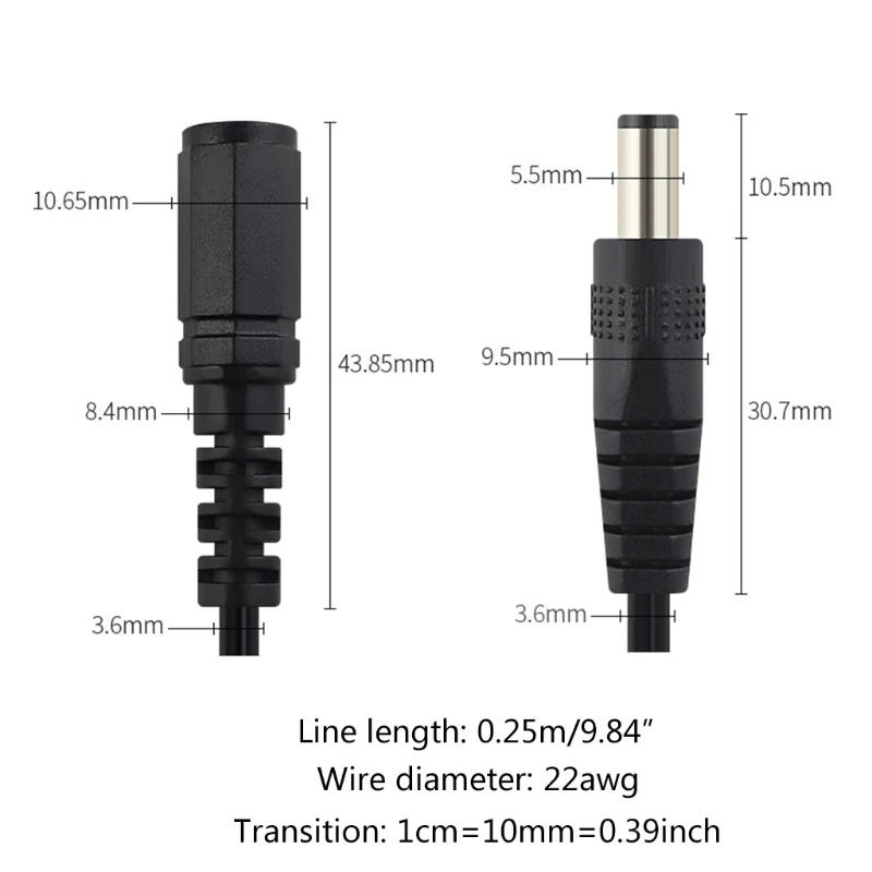 

PVC Bending Resistance Charging Cable DC Male to Female Extension Cord for Surveillance Camera Notebook Computer