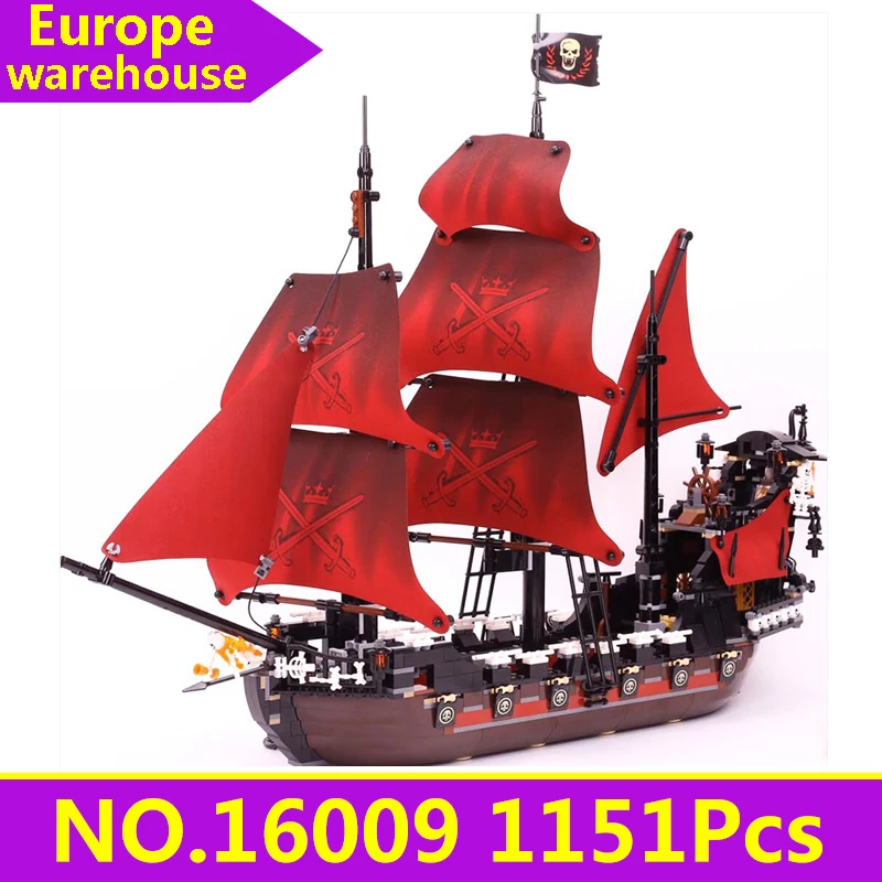 Lepinblocks Пираты корабль Caribbean 16016 Летающий голландец имперский флагманский Набор строительных блоков 10210 детские игрушки King Bricks