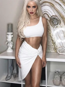 Летний комплект из двух предметов с цветочным принтом в стиле бохо, сексуальный укороченный топ с открытой спиной и высоким разрезом, Длинная пляжная юбка, наряд для клуба и вечеринки 2020