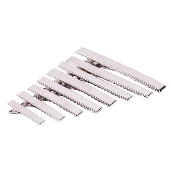 

20pcs Hair Clips Rhodium 24-97mm Single Prong Alligator Hairpin Teeth Blank Setting Accessories for Jewelry Making DIY Hair Clip