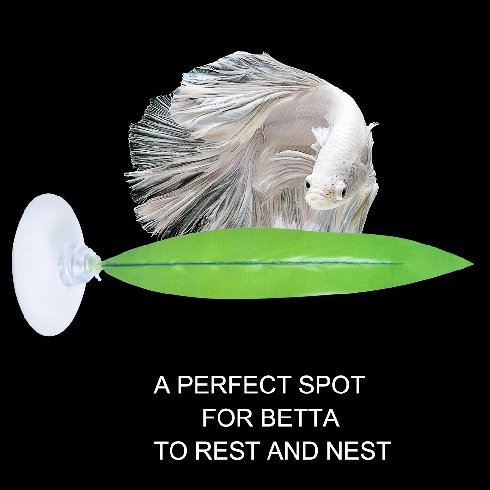 Aquarium Decoration Fish Tank Betta Leaf Pad Landscape Plastic Suction Cup Hammock A | Дом и сад