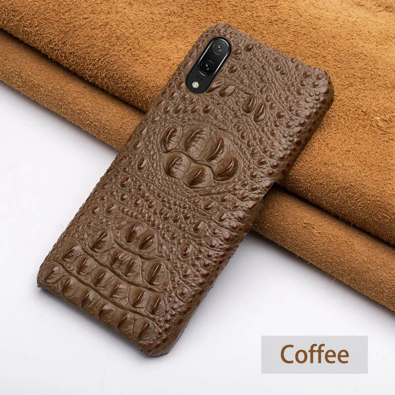 Coffee Чехол для телефона для huawei P20 P30 lite Y9 Y6 P Smart Коврики 10 20 Pro головы крокодила текстура чехол для Honor 8X8 9 10 Lite - Цвет: Coffee