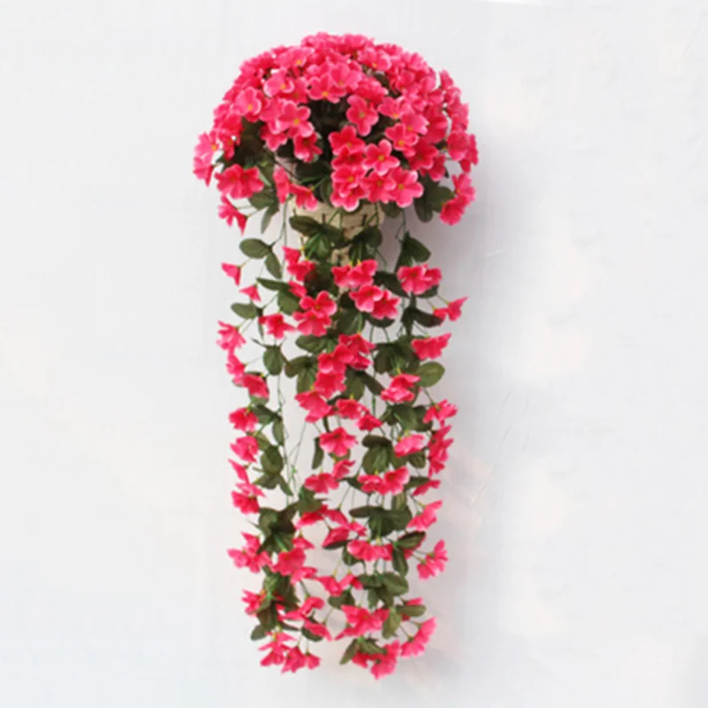 five-petal bouquet Новое Фиолетовое искусственное цветочное украшение имитация настенная корзинка Цветок Орхидея, цветы из шелка длинная лоза - Цвет: five-petal bouquet