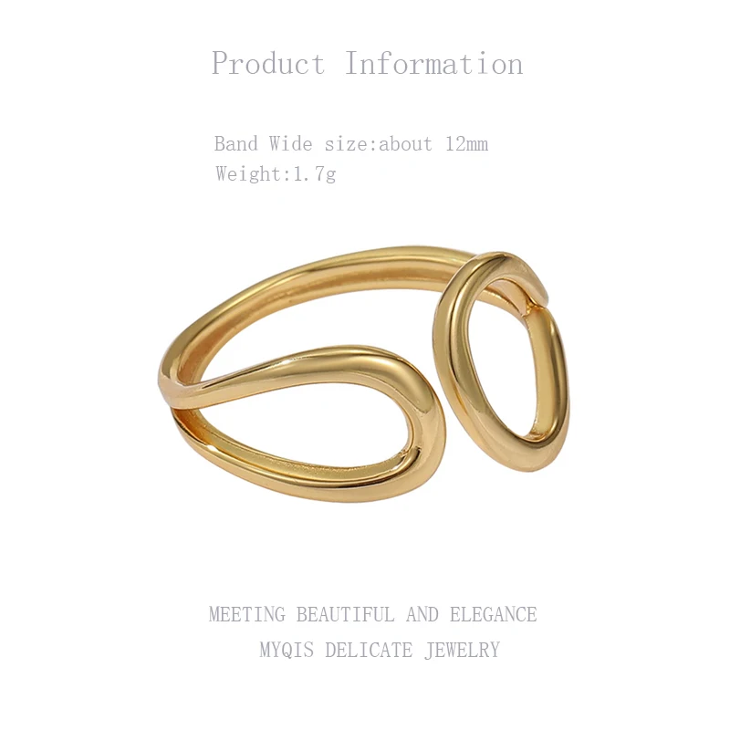 

Vintage Jewelry Layered Round 18K Gold Rings Stamp S925 2021 Trend Adjustable Finger Wedding Ring For Girl Women Office 2019