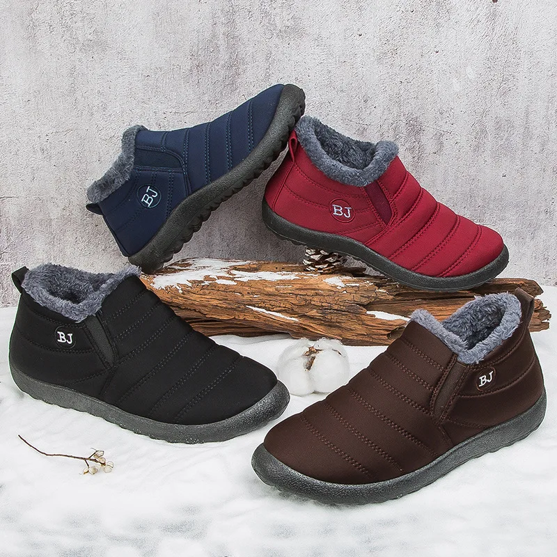 

Women Boots Ultralight Winter Shoes Women Ankle Botas Mujer Waterpoor Snow Boots Female Slip On Flat Casual Shoes Plush Footwea