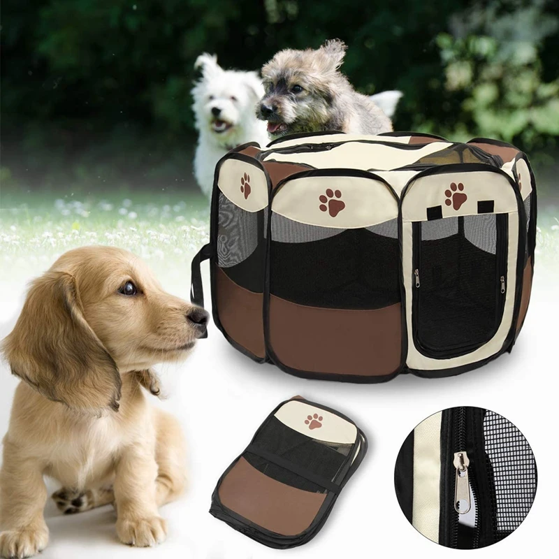 

Portable Folding Pet Tent Outdoor Dog House Octagon Cage For Cat Indoor Playpen Puppy Kennel Easy Operation Big Dogs Puppy House