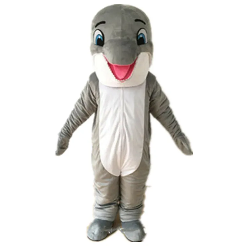 Профессиональный новый костюм-талисман с серым дельфином нарядное платье для