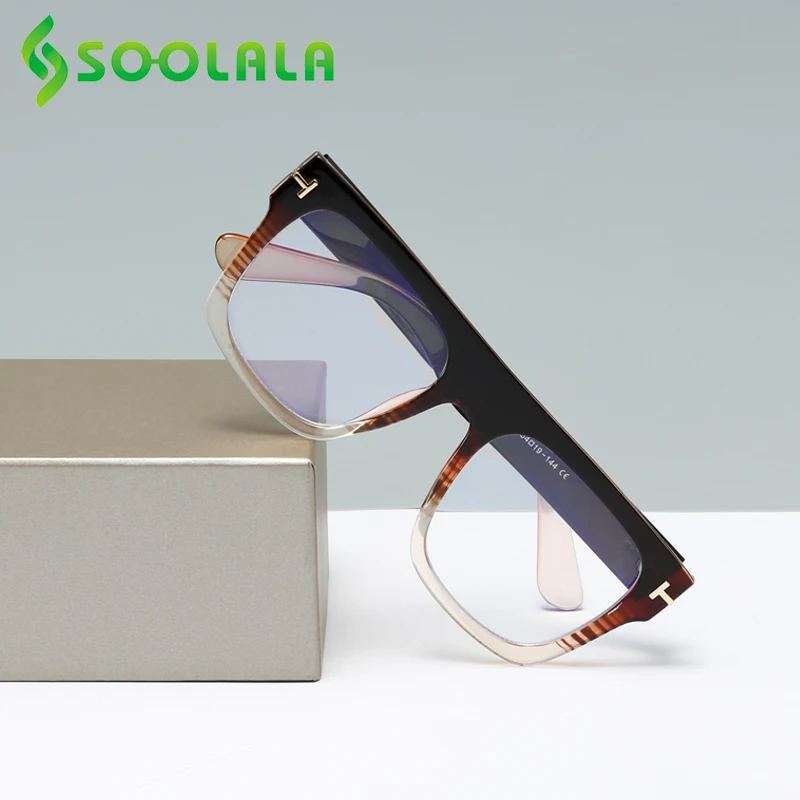 

SOOLALA Big Square Oversized Reading Glasses Women Men Reader Glasses Presbyopia Eyeglasses Lesebrille Herren +1.0 to 4.0