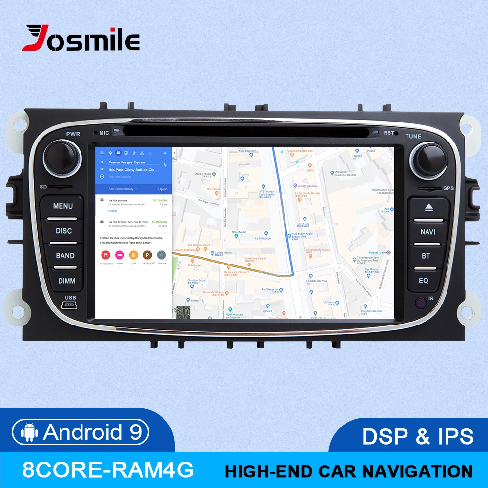 Ips DSP 8 Core 4G 64G 2 din Android 9 Автомагнитола для Ford Focus 2 3 mk2 Mondeo 4 Kuga Fiesta TransitConnect S-MAXC-MAX мультимедиа