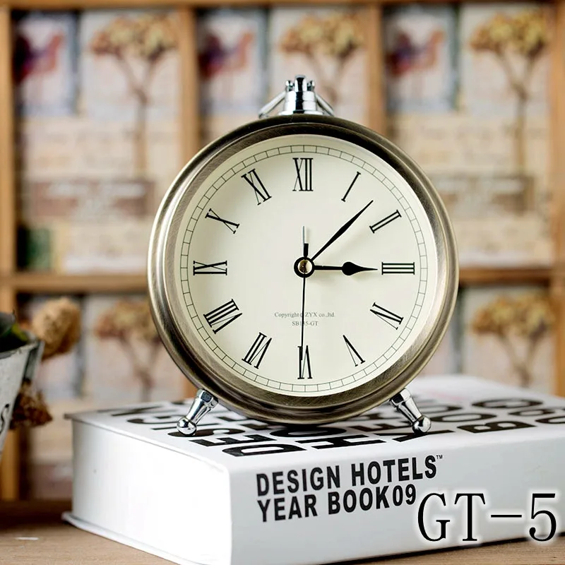 Европейский бронзовый металлический будильник креативные офисные настольные