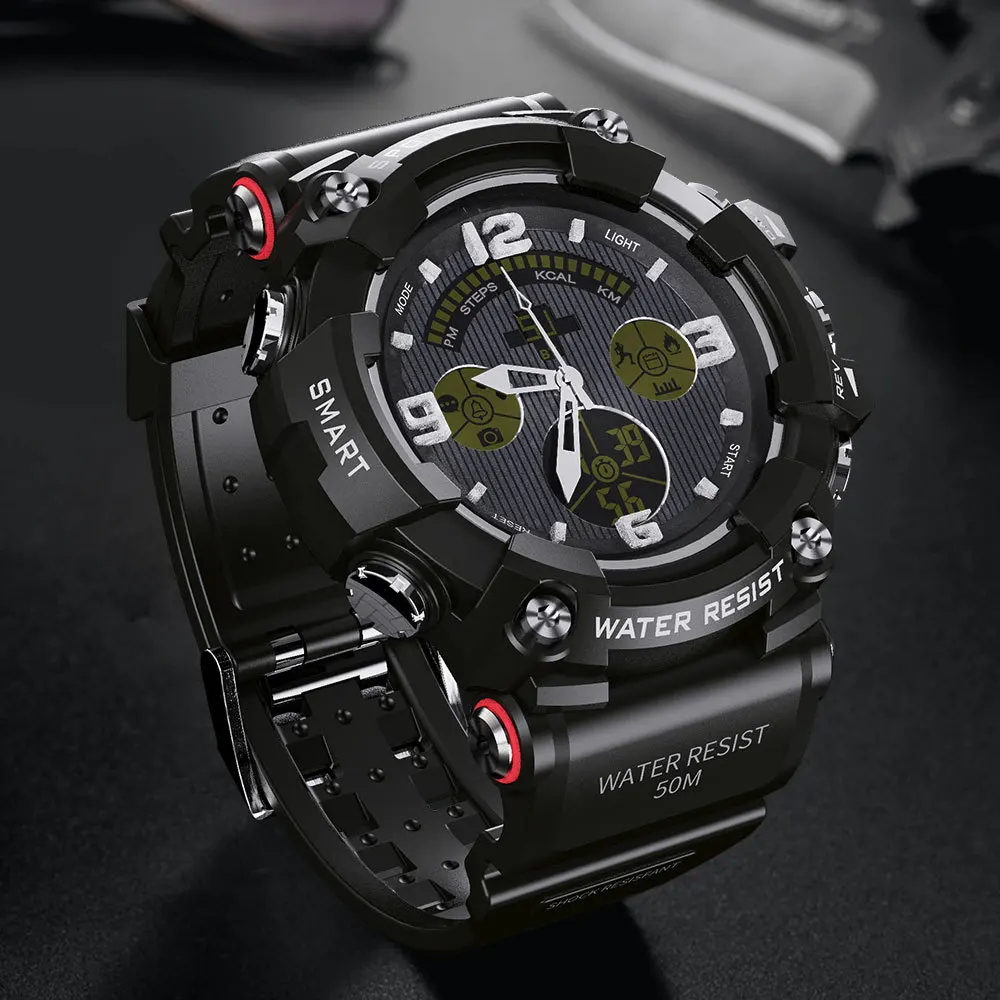 New Men's Quartz Outdoor Sports Watch Support Mobile Phone Bluetooth Pedometer Christmas Gift Birthday Gift