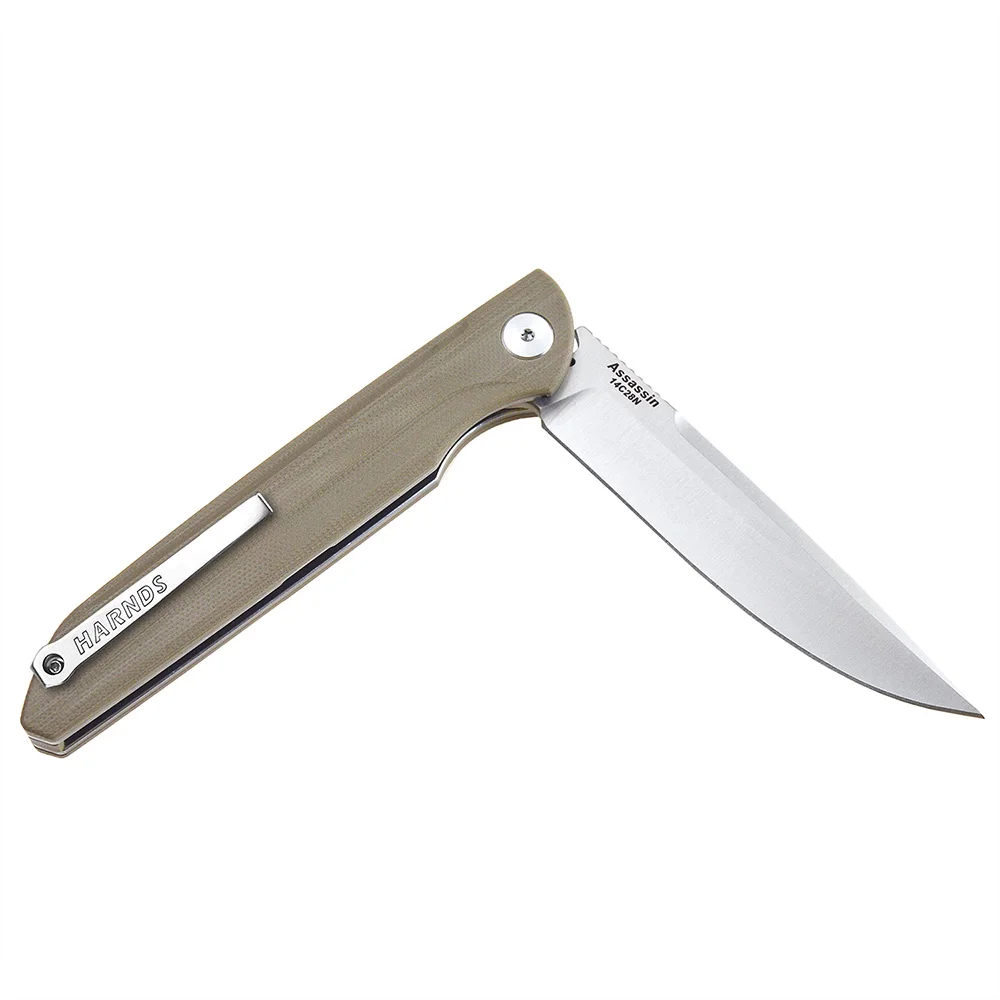 Нож Harnds CK9171 с зажимом тактический складной клинок ассасина лезвие 14C28N рукоятка G10