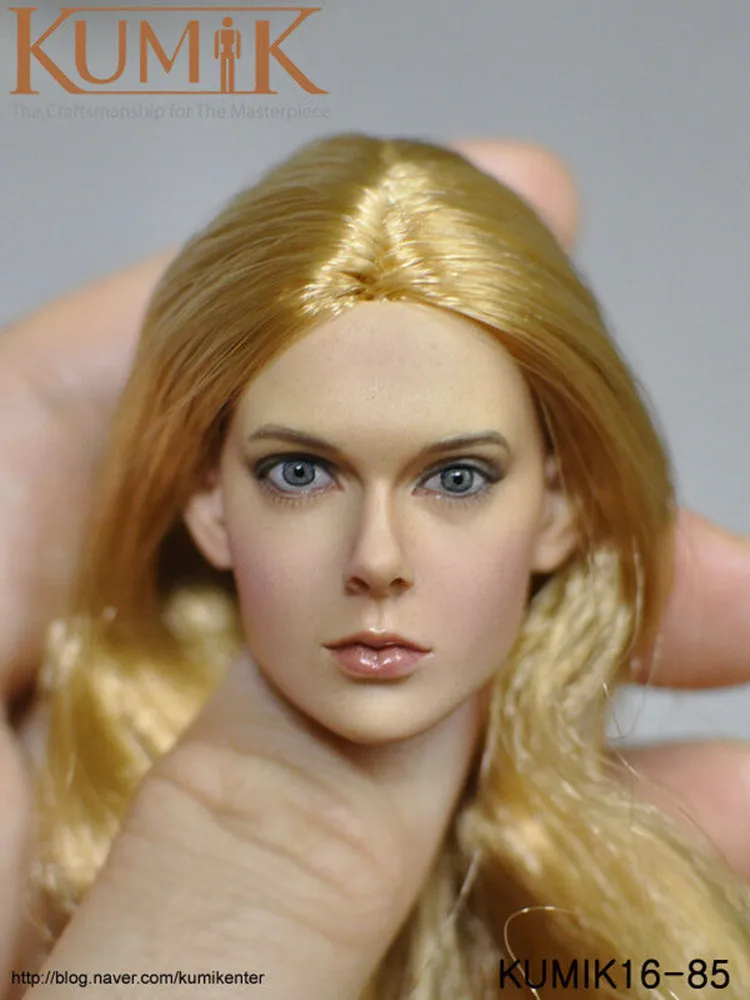 

1/6 масштаб KUMIK KM16-85 женский манекен головы резные волосы цвета блонд для наращивания в европейском стиле головы модель подходит 12 "солдат фиг...