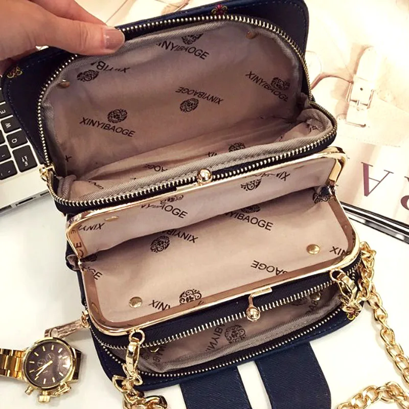 Корейская версия модных звеньев цепи к телефону маленькая женская сумка на одно