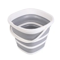 silicone bucket for fishing promotion folding bucket car wash outdoor fishing supplies square 10l bathroom kitchen camp bucket