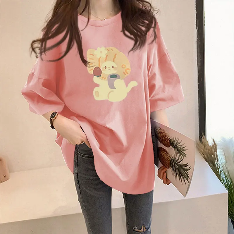 Футболка с коротким рукавом в японском стиле свободная универсальная простая