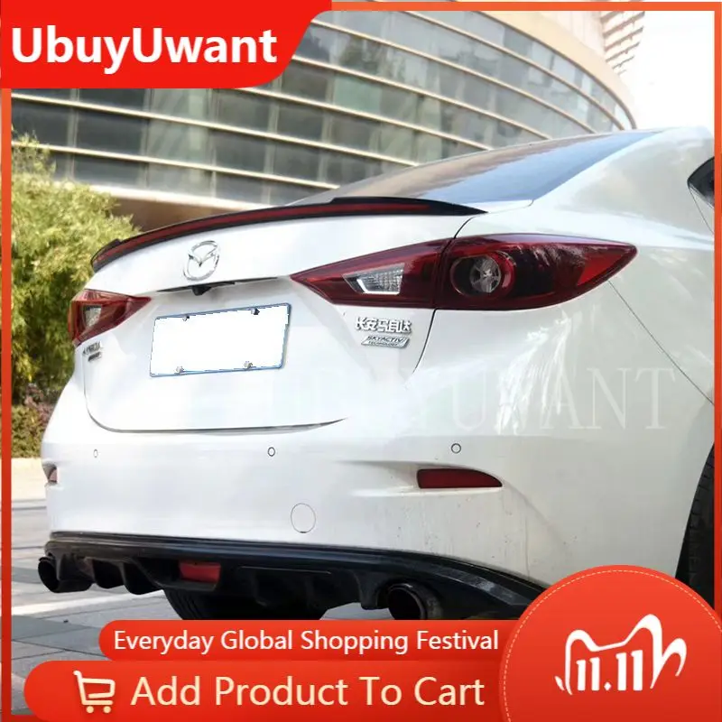 

Высококачественный спойлер из АБС-пластика для Mazda 3 Axela 2014 2015 2016 2017 2018, спойлер заднего багажника автомобиля грунтового цвета