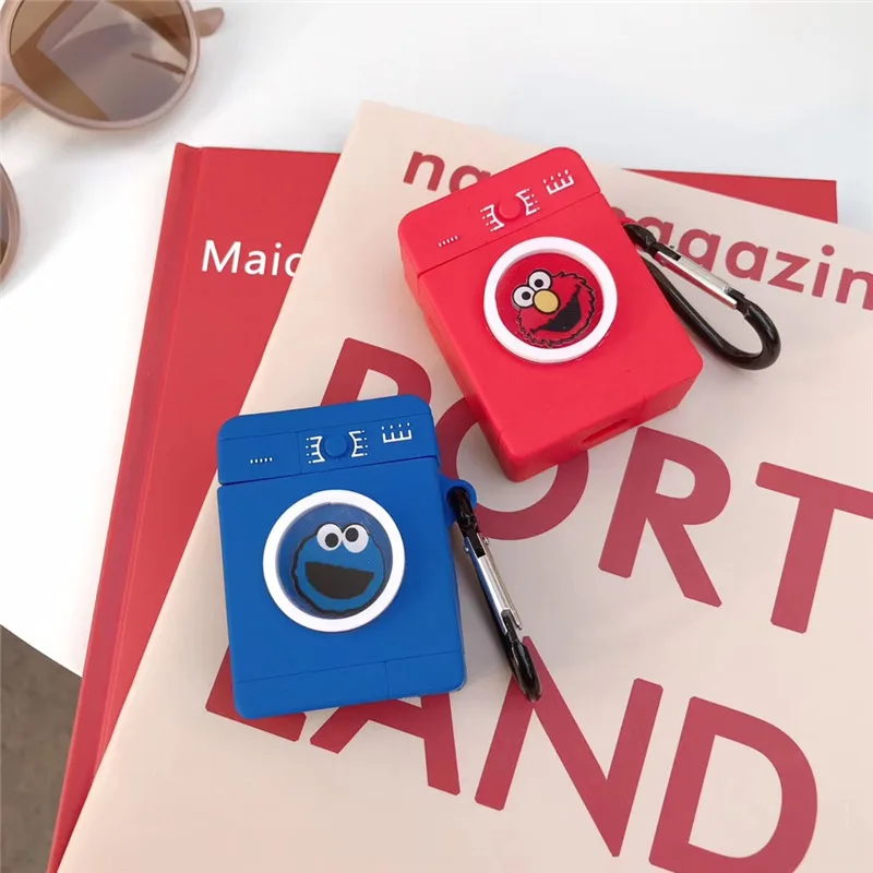 Bluetooth чехол для наушников Airpods милый защитный чехол для Airpods 2 аксессуары с брелком уличная стиральная машина кунжута