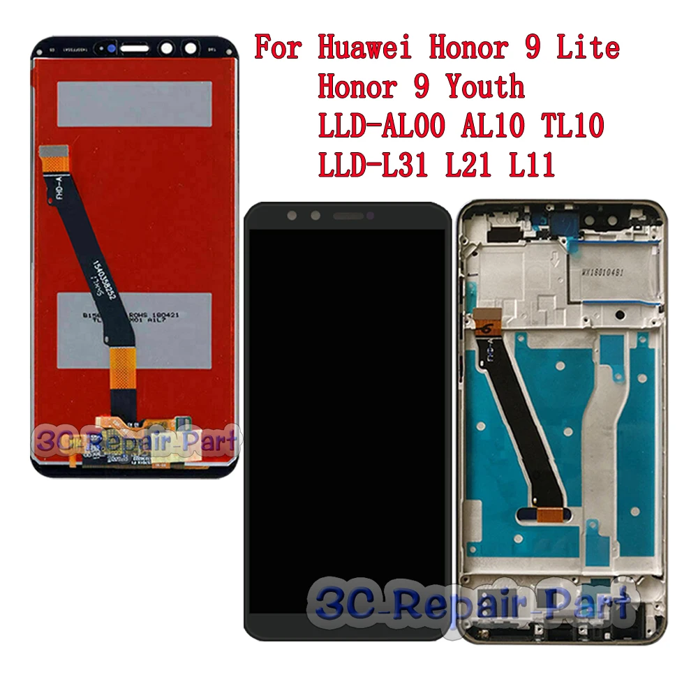 Высокое качество 5 65 ''дигитайзер сборка LCD для Huawei Honor 9 Lite дисплей сенсорный