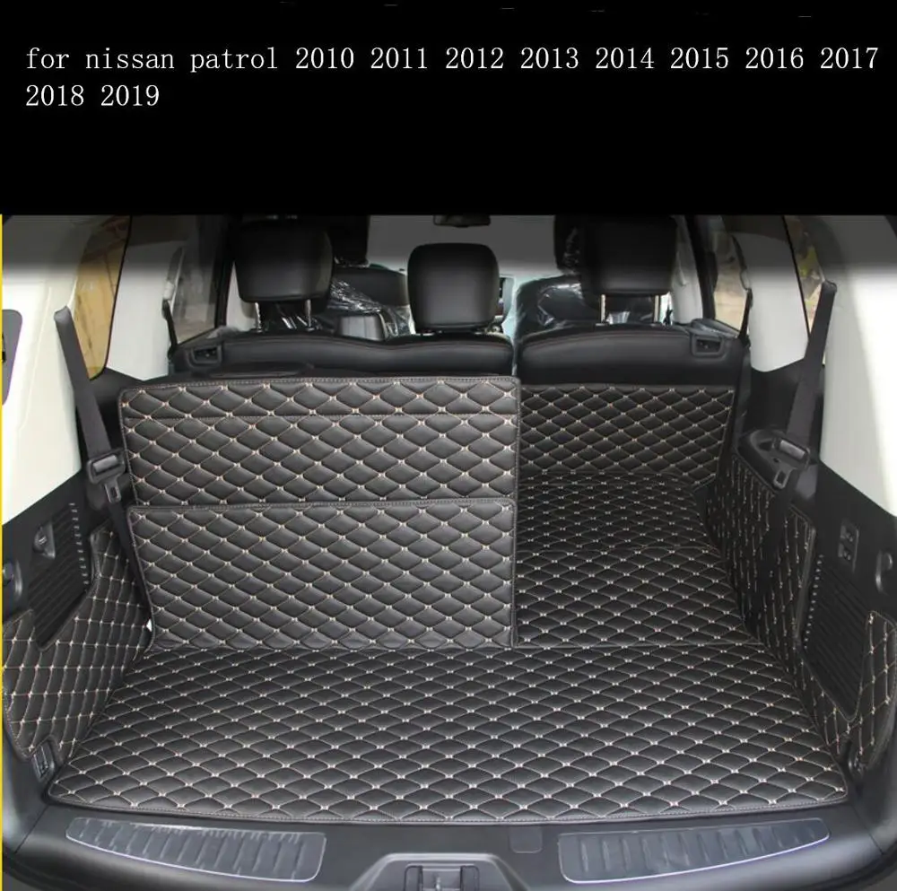 fiber leather car trunk mat for nissan patrol 2010 2011 2012 2013 2014 2015 2016 2017 2018 2019 Armada Y62